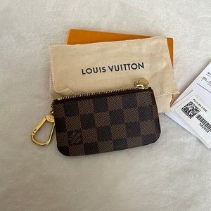Damier ebene key pouch